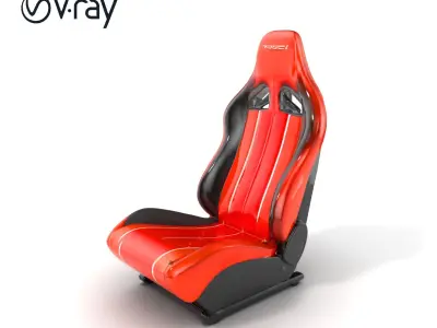 Modern Racing Simulator Seat model pack with Vibrant Stripes Low-poly 3D model