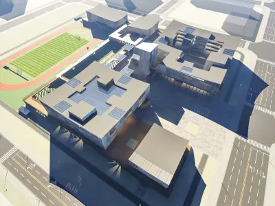 3D Campus School Buildings Set  001 3D model