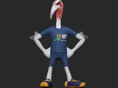 Crane Mascot Khelo India 3D print model