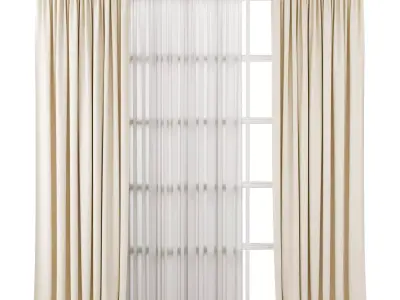 Curtains Low-poly 3D model