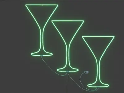 Neon 3D Model 5 - The Martini Free 3D model