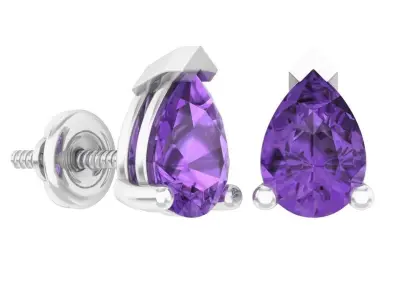 AV 407 Ladies Solitaire Stud Earrings 3D print model