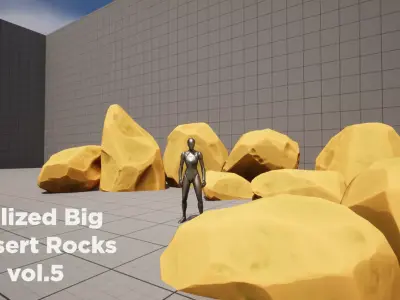 Stylized Big-Size Desert Rocks Set vol 05 Low-poly 3D model