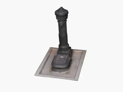 Photo-Scanned Italian Fountain Low-poly 3D model