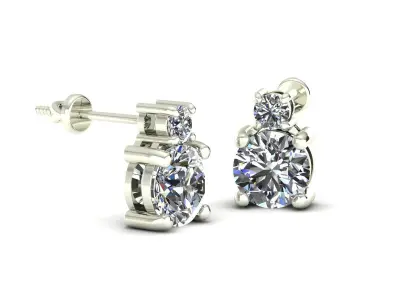 Women Diamond Earrings 3D print model 67