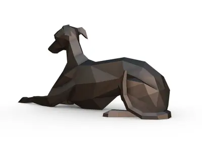 Italian Greyhound lying down  3D print model