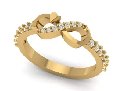 ladies Diamond Ring 3D print model 7