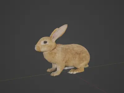 Brown Bunny Rabbit Low-poly 3D model