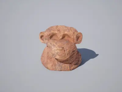 God Statue Thot Head Low-poly 3D model