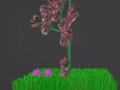 Rose and Grass 3D model