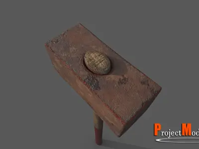 BigHammer-Version002 hammer Low-poly 3D model