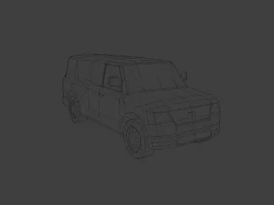 Low Poly Modern Generic Cargo Van  Low-poly 3D model