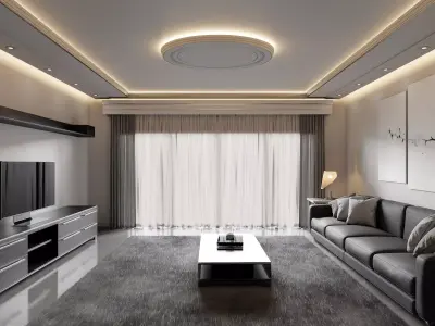 Ultramodern Living Room 3D Model 3D model