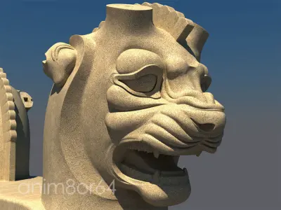 Lion capital persepolise 3D model