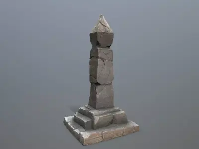 pillar Low-poly 3D model 4