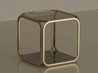 Coffe table - mirror glossy stainless 3D model