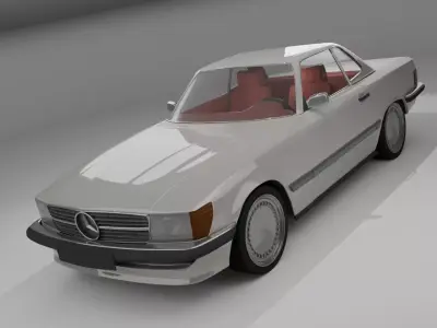 Mercedes SLC c107  Low-poly 3D model