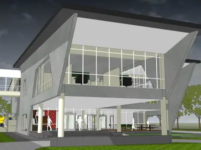 Layout for Precast factory and office 3D model