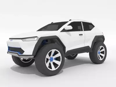 Generic low-poly SUV concept car Low-poly 3D model