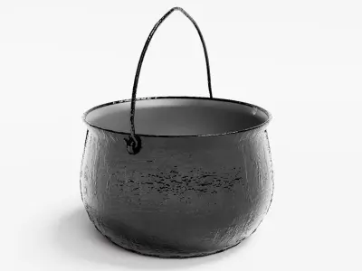 PBR bowler pot cauldron er1 Low-poly 3D model