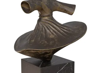 Whirling Dervish Sufi Dancer Statue Low-poly 3D model