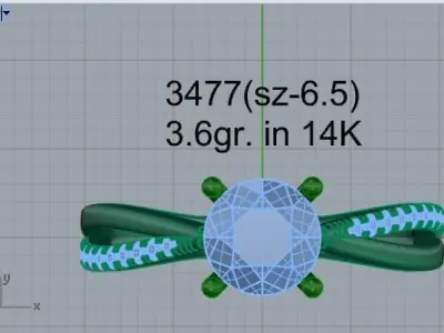 Round Diamond Split Shank Ring 3477 3D print model