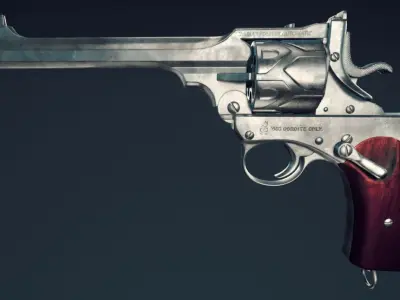 Webley Fosbery Automatic Revolver Low-poly 3D model
