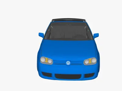 Low Poly Car volkswagen cabriolet Low-poly 3D model