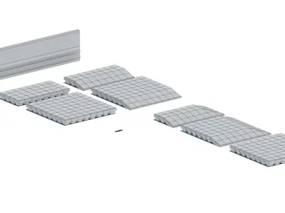 Rubber fall protection mat for playgrounds Low-poly 3D model