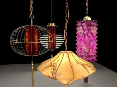 Chinese lanterns 3D model