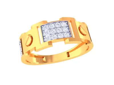Mens gemstone diamond men Ring with details images 46 3D print model