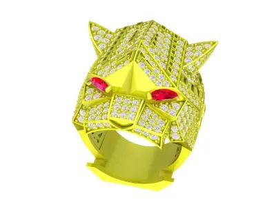 5687 luxury diamond panther ring 3D print model