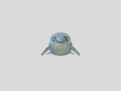 Blue Whale Realistic 3D Model Ocean Mammal Low-poly 3D model