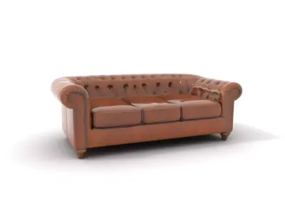 Chesterfield Leather Sofa model pack Low-poly 3D model