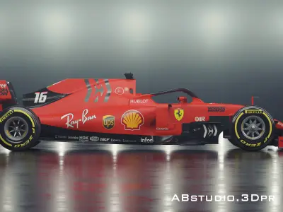 F1 Formula 1 car Ferrari Leclerc 3D model