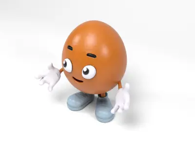 Mister Egg Low-poly 3D model