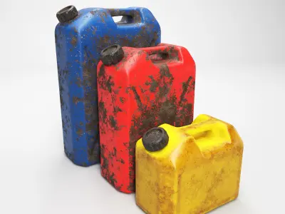 20-10-5 Liter Plastic Jerry cans 3D model