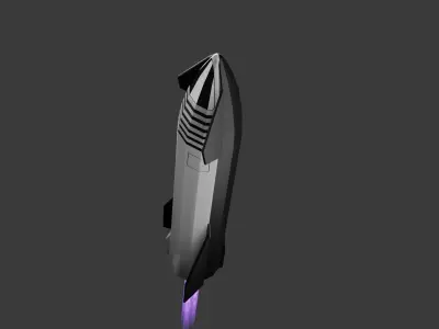 Starship - Lowpoly rocket Low-poly 3D model