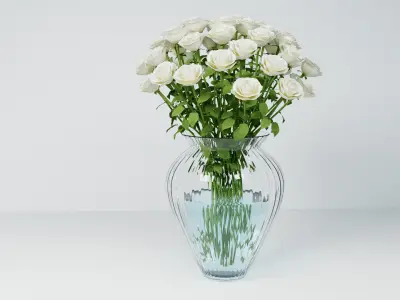 Set of flower bouquets 3D model