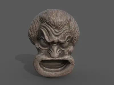 Theatre mask from Athens 2 Low-poly 3D model