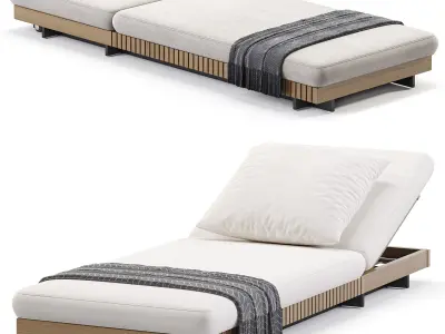  Caicos Teak Chaise 3D model