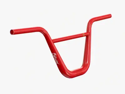 BMX handlebar red Low-poly 3D model