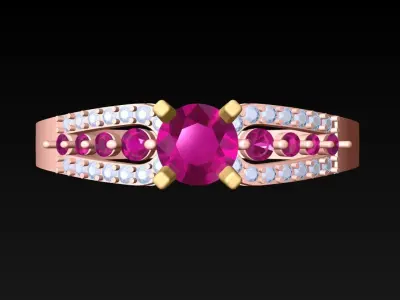 Diamond Ring - Womens Rings - N762041 3D print model