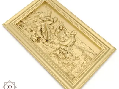 Panel 1 - Resting Hunters 3D model