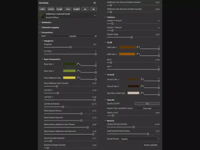 Broom Fork Moss PBR Material and  Texture