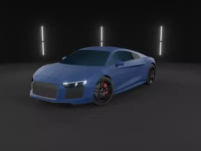 Audi R8 Low-Poly Car Low-poly 3D model