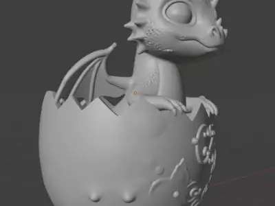 Christmas Dragon Hatchling 3D print model