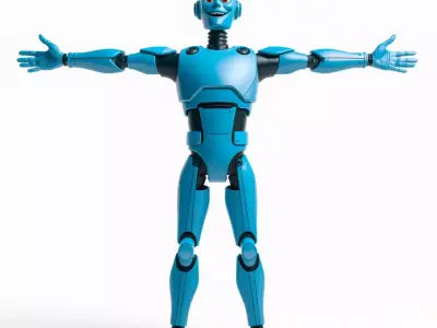 Blue Robotic Assistant model pack Low-poly 3D model