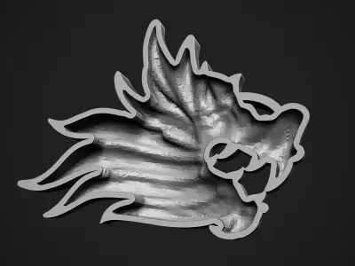 Dragon Head Relief Free 3D print model