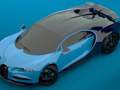 Bugatti Chiron Sport 2021 Blue 3D model